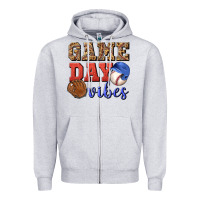 Heather Grey game day vibes Zipper Hoodie - BundleAndBundleShop