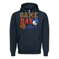Navy game day vibes Zipper Hoodie - BundleAndBundleShop