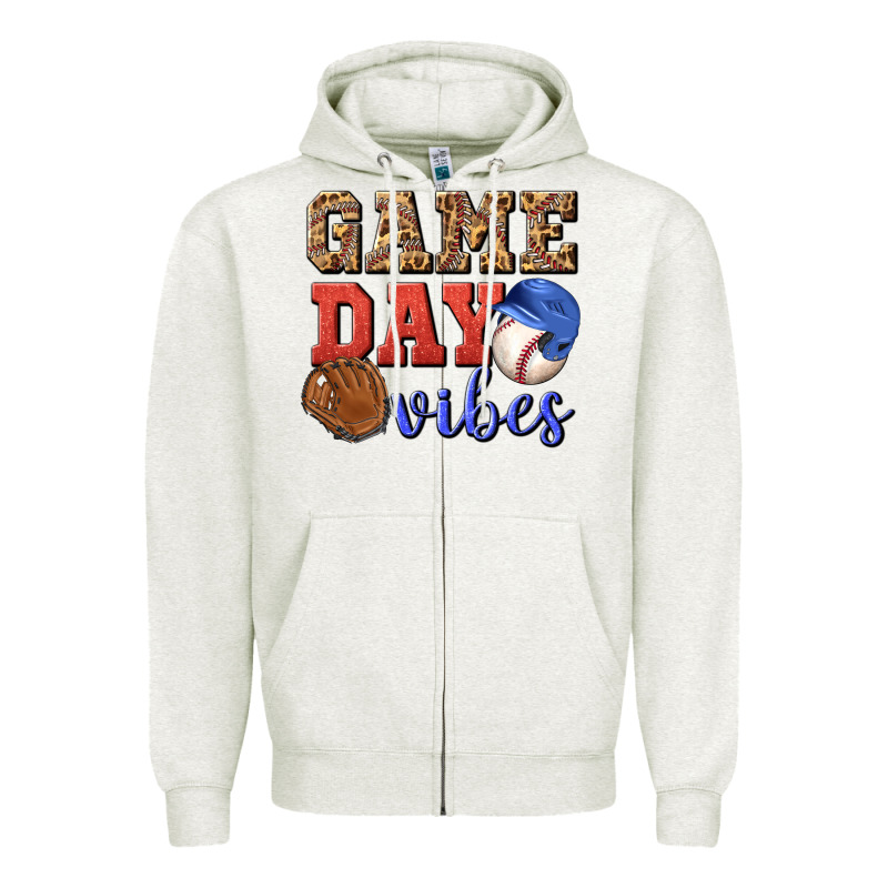 Game Day Vibes Zipper Hoodie by BundleAndBundleShop | Teevron