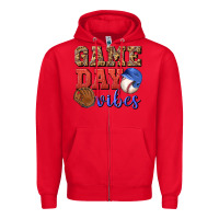Red game day vibes Zipper Hoodie - BundleAndBundleShop