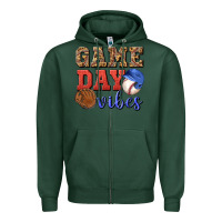 Sports Green game day vibes Zipper Hoodie - BundleAndBundleShop