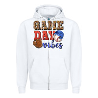 White game day vibes Zipper Hoodie - BundleAndBundleShop