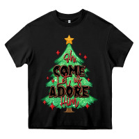 Black oh come let us adore him christmas tree Heavy Core Tee - MaliasSmallBusiness