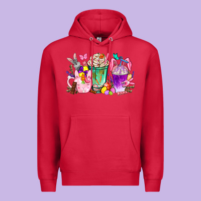 Easter Coffee Cups With Bunny Premium Hoodie Designed By Bundleandbundleshop