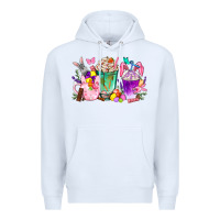 White Easter Coffee Cups With Bunny Premium Hoodie - BundleAndBundleShop