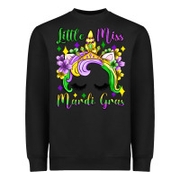 Black little miss mardi gras unicorn  olivia Heavyweight Sweatshirt - OliviaCreatesArt