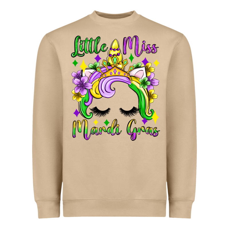 Little Miss Mardi Gras Unicorn  Olivia Heavyweight Sweatshirt by OliviaCreatesArt | Teevron