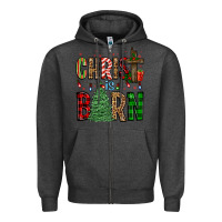 Charcoal Heather christ is born Zipper Hoodie - FaDigitalArtStudio