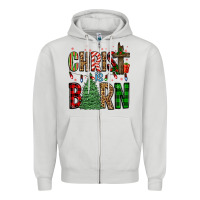 Dove Grey christ is born Zipper Hoodie - FaDigitalArtStudio