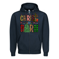 Navy christ is born Zipper Hoodie - FaDigitalArtStudio