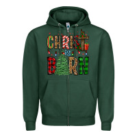 Sports Green christ is born Zipper Hoodie - FaDigitalArtStudio