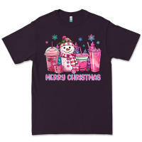Plum merry christmas snowman coffee cups Premium Tee - MaliasSmallBusiness