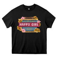 Black welcome to the fabulous happy girl avenue Heavy Core Tee - MaliasSmallBusiness