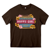 Chocolate Brown welcome to the fabulous happy girl avenue Heavy Core Tee - MaliasSmallBusiness