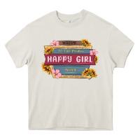 Cream welcome to the fabulous happy girl avenue Heavy Core Tee - MaliasSmallBusiness