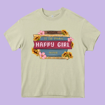 Welcome To The Fabulous Happy Girl Avenue Heavy Core Tee Designed By Maliassmallbusiness