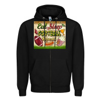 Black eat sleep football repeat tumbler Zipper Hoodie - BundleAndBundleShop