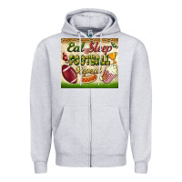 Heather Grey eat sleep football repeat tumbler Zipper Hoodie - BundleAndBundleShop