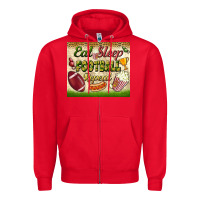 Red eat sleep football repeat tumbler Zipper Hoodie - BundleAndBundleShop