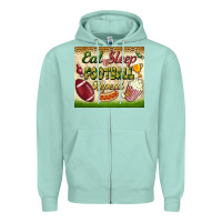 Seafoam eat sleep football repeat tumbler Zipper Hoodie - BundleAndBundleShop