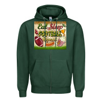 Sports Green eat sleep football repeat tumbler Zipper Hoodie - BundleAndBundleShop