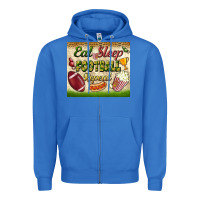 True Royal eat sleep football repeat tumbler Zipper Hoodie - BundleAndBundleShop