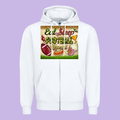 Eat Sleep Football Repeat Tumbler Zipper Hoodie Designed By Bundleandbundleshop