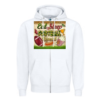 White eat sleep football repeat tumbler Zipper Hoodie - BundleAndBundleShop