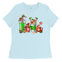 Baby Blue Elf coffee cups Ladies Tee - NancyCooperArtShop