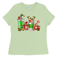Matcha Elf coffee cups Ladies Tee - NancyCooperArtShop