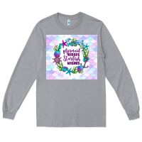 Heather Grey mermaid kisses starfish wishes Long Sleeve Tee - TumblerDesignByShophia