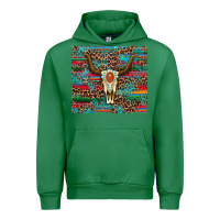 Emerald western serape leopard bull skull turquoise Urban Hoodie - Artiststas