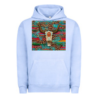 Pigment Grape Ice western serape leopard bull skull turquoise Urban Hoodie - Artiststas