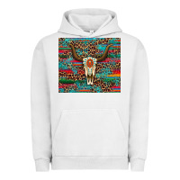 Pigment Lunar Rock western serape leopard bull skull turquoise Urban Hoodie - Artiststas