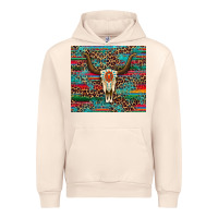 Sandshell western serape leopard bull skull turquoise Urban Hoodie - Artiststas