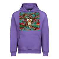 Tulip western serape leopard bull skull turquoise Urban Hoodie - Artiststas