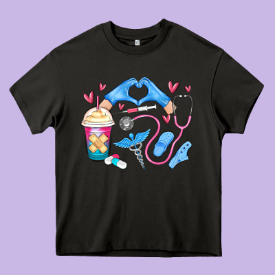Nurse Life Heavy Core Tee Designed By Maliassmallbusiness