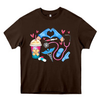 Chocolate Brown nurse life Heavy Core Tee - MaliasSmallBusiness