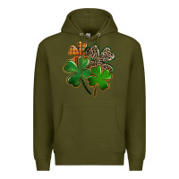Army Green leopard shamrock Premium Hoodie - FaDigitalArtStudio