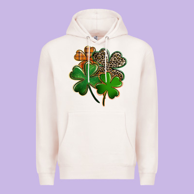 Leopard Shamrock Premium Hoodie Designed By Fadigitalartstudio