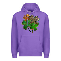 Purple leopard shamrock Premium Hoodie - FaDigitalArtStudio