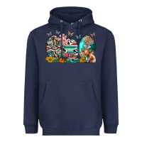 Navy easter easter eggs Heavyweight Hoodie - CowhideDigitalArt