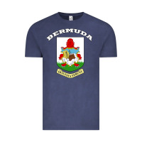 Vintage Denim Bermuda Coat of Arms Souvenir Gift Flag Bermudian Vintage Tee - trangStudio