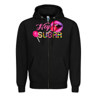 Black hey sugar valentine's day Zipper Hoodie - FaDigitalArtStudio