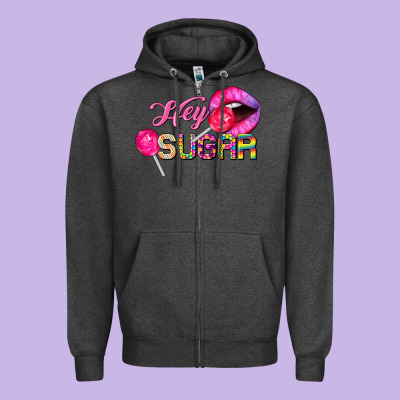 Hey Sugar Valentine's Day Zipper Hoodie Designed By Fadigitalartstudio