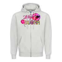Dove Grey hey sugar valentine's day Zipper Hoodie - FaDigitalArtStudio