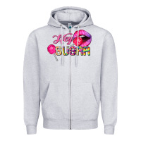 Heather Grey hey sugar valentine's day Zipper Hoodie - FaDigitalArtStudio