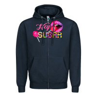Navy hey sugar valentine's day Zipper Hoodie - FaDigitalArtStudio