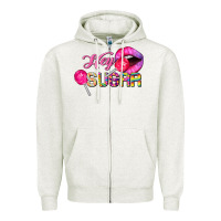 Oatmeal Heather hey sugar valentine's day Zipper Hoodie - FaDigitalArtStudio