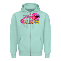 Seafoam hey sugar valentine's day Zipper Hoodie - FaDigitalArtStudio